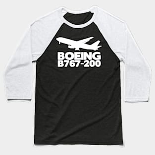 Boeing B767-200 Silhouette Print (White) Baseball T-Shirt